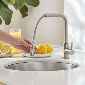 Miscelatore da cucina in acciaio inossidabile con doccetta estraibile, modello PS8041-02 Pure.Sink