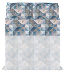 Set Lenzuola Matrimoniale con Stampa Sopra Sotto e Federe Linea River Sepik Blue