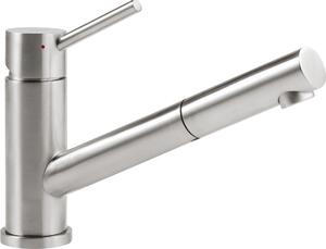 Villeroy & Boch Como - Miscelatore per lavello con bocca estraibile, acciaio inox 925200LC