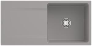 Lavello Villeroy&Boch con scolapiatti a sinistra, Siluet 60 Flat Fossil 980x490 mm, incl. set di scarico con comando manuale