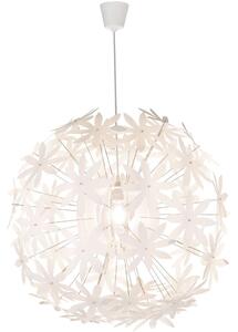 Lampada a sospensione, design floreale, bianco, 60 cm