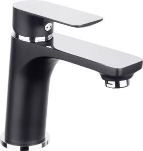 Miscelatore per lavabo Cornat, modello Noir, rotondo, nero/cromato