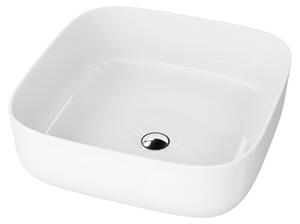 LAVITA Lavabo da appoggio Galera Mini | Lavabo quadrato | Lavabo senza troppofilo e senza foro per rubinetto | Realizzato in porcellana di alta qualità | Mobile lavabo | 39x39x14 cm | Bianco