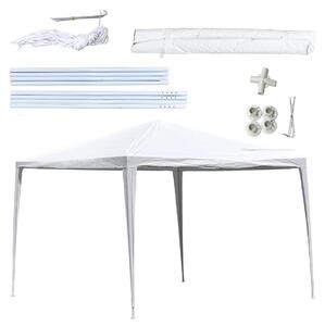 Tenda per feste Kinzo 3x3 metri, padiglione e tendone impermeabile per giardino o terrazza - tenda per feste incl. picchetti e funi - altezza colmo 2,5 m - plastica - bianco