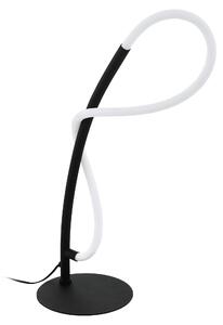 EGLO Lampada da tavolo a LED Egidonella, lampada da tavolo a 1 fiamma, lampada da comodino in acciaio e plastica, lampada da soggiorno in nero, bianco, con interruttore
