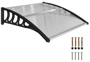Outsunny, tettoia da parete, pensilina per porta d'ingresso, 103x96,5x27 cm, con protezione UV per uso esterno