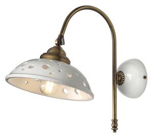 2256 LAMPADA DA PARETE BRUNITO CON PIATTO IN TERRACOTTA BIANCA LUCIDA TRAFORATA ORIENTABILE MADE IN ITALY