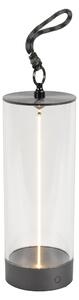 Lampada da tavolo/lanterna Konstsmide Edison S 7846-370 USB-C | grigio scuro | Interno/Esterno | Senza fili | 0,7 W, 10–100 lm, 2700K | 9 x 9 x 24 cm