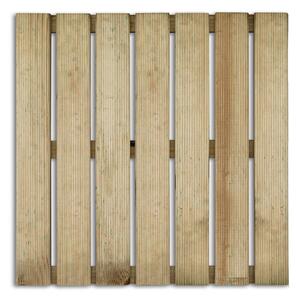 Mattonella per Pavimenti da Esterno 50x50x2,8 cm 7 Listelli Zigrinati in Legno di Pino Impregnato PEFC