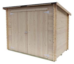 Casetta Box da Giardino Addossata 218x130x146-167A cm Bh16 Eureka in Legno di Abete PEFC