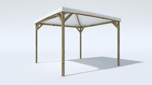 Gazebo da Giardino 300x300 cm Copertura in Telo PVC Joy Pocket in Legno Verde e Bianco