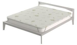 Topper Matrimoniale 160x190 cm Memory Sfoderabile Fodera Aloe con Elastici in Poliestere Bianco