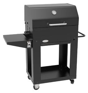 Barbecue a Carbone 110x44x120 cm con Coperchio Affumicatore in Acciaio Miranda Nero