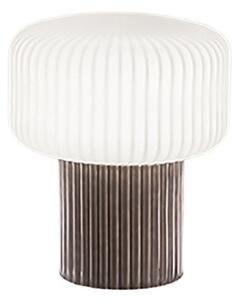 Abat-jour moderna perenz otty 8508 e g9 led ceramica marrone vetro bianco plissettato - Perenz