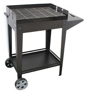 Barbecue a Carbone 93,5x40,5x88,5 cm Griglia Altezza Regolabile in Acciaio Denia Nero
