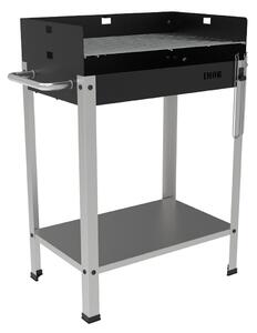 Barbecue a Carbone 56,7x36x83 cm Griglia Altezza Regolabile in Acciaio Eco Nero e Grigio