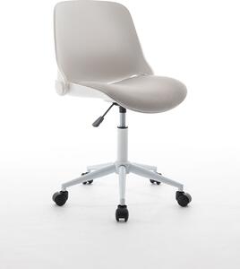 Sedia Operativa da Ufficio 50x51x88-104 cm Amarillo Schienale in Plastica e Seduta Imbottita Bianco e Grigio