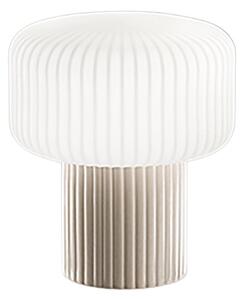 Abat-jour moderna perenz otty 8508 gr g9 led ceramica grigia vetro bianco plissettato - Perenz