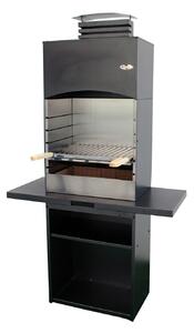 Barbecue a Legna e Carbone 110x47,5x190,1 cm Design a Colonna in Acciaio Tolosa Nero
