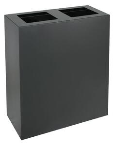 Pattumiera per Raccolta Differenziata 2 Scomparti Capacità 120 lt 60x30x80 cm in Acciaio Antracite