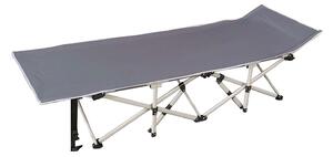 Lettino da Campeggio Pieghevole 190x70x36 cm con Sacca per Trasporto in Tessuto Oxford Grigio