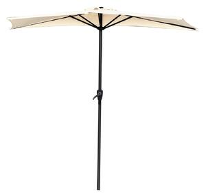 Ombrellone da Giardino a Mezzaluna 268x135x235 cm in Acciaio e Poliestere Beige