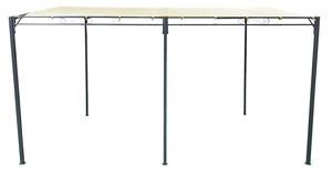 Gazebo da Giardino Pergola con 5 Pali 400x300x240 cm in Acciaio e Poliestere Beige e Nero