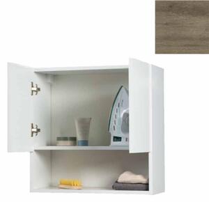 Pensile Bagno Lavanderia con 2 Ante e Vano a Giorno 57,5x27x58 cm in Nobilitato Olmo Naturale