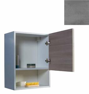Pensile Bagno Lavanderia con 1 Anta e Vano a Giorno 43x27x58 cm in Nobilitato Grigio Cemento