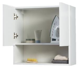 Pensile Bagno Lavanderia con 2 Ante e Vano a Giorno 57,5x27x58 cm in Nobilitato Grigio Cemento
