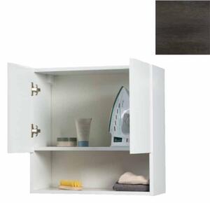 Pensile Bagno Lavanderia con 2 Ante e Vano a Giorno 57,5x27x58 cm in Nobilitato Olmo Scuro