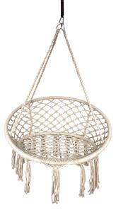 Amaca Sedia Sospesa da Giardino 80x60 cm in Acciaio e Cotone Beige