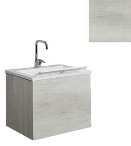 Mobile Lavatoio Sospeso Vasca Zeus in MineralMarmo Apertura a Cassettone 60x48x50 cm Olmo Bianco