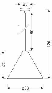 Lampadario a cavo CONO 1xE27/40W/230V, impiallacciatura in mogano