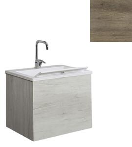 Mobile Lavatoio Sospeso Vasca Zeus in MineralMarmo Apertura a Cassettone 60x48x50 cm Olmo Naturale