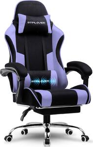 Sedia da gaming GTPLAYER, sedia da ufficio, sedia ergonomica per computer, sedia da gaming con supporto lombare massaggiante, poggiapiedi e poggiatesta