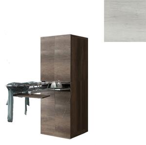 Mobile Lavanderia a Colonna per Lavatrice o Asciugatrice con Asse da Stiro e Ante 70x70x192A cm in Nobilitato Unika Olmo Bianco