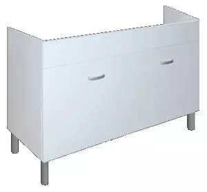 Mobile Sottolavello da Cucina 120x50x69 cm con 2 Ante in Nobilitato Bianco Opaco