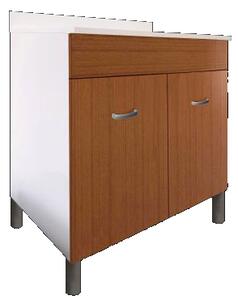Mobile Sottolavello da Cucina 80x50x69 cm con 2 Ante in Nobilitato Teak