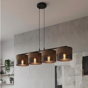 Lampadario su cavo KARBON 4xE27/15W/230V nero/marrone