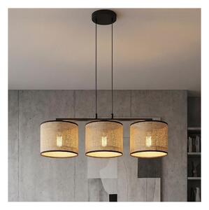 Lampadario a sospensione con cavo ECO 3xE27/15W/230V beige/rattan