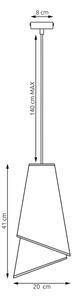 Sospensione su cavo MODA 1xE27/15W/230V grigio/nero
