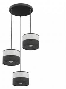 Lampadario a sospensione con cavo KARBON 3xE27/15W/230V nero/grigio