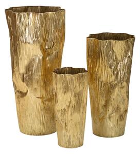 Vasi Set di 3 vasi dorati Ideali per piante tre diametri Dimensioni 41X39X83- 32X31X67-23X25X49 cm Ideali per piante cm in metallo oro