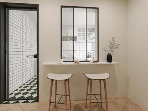 Vetrata scorrevole 90 x 130 cm in Alluminio termolaccato Nero - RAVENA