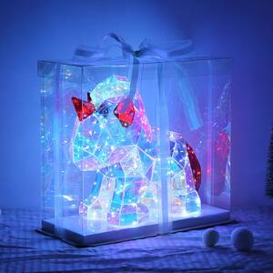 Globo Lampada da tavolo LED per camere di bambini Brondar Unicorno, rosso, altezza 26