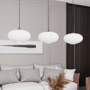 EMIBIG LIGHTING Lampada per sala da pranzo Coco, lunghezza 115 cm, nero/opal, vetro, a 3 luci