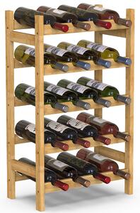 Cantinetta Portabottiglie di Vino 20 Posti in Legno Bambù Naturale