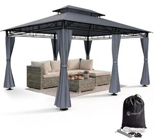 Casaria Gazebo Topas Padiglione 3x4m in Metallo Resistente Idrorepellente con Pannelli Laterali Tendone da Giardino Feste