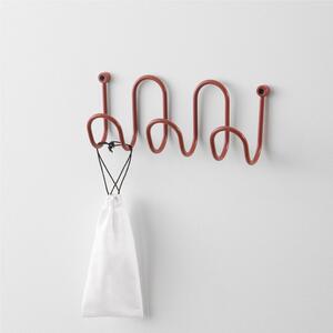 Appendiabiti da parete giovane semplice MOLLY Dimensioni 35 cm Si compone di un unico elemento in tondino metallico rosso terracotta